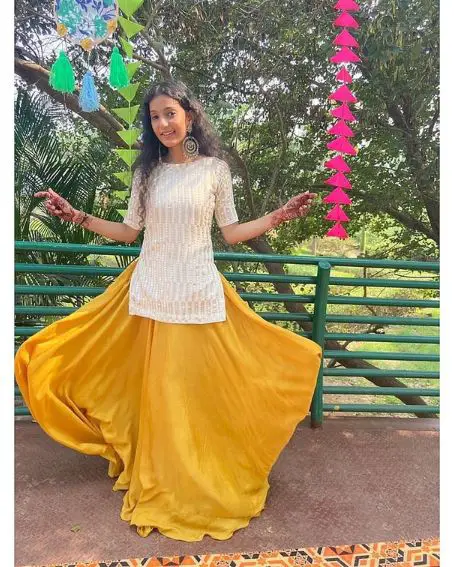 Double Flared Skirt with Short Kurti