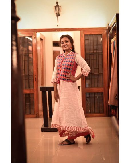 Embroidery Short Jacket for Front Open Kurti