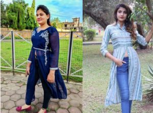 Front Cut Kurti with Jeans