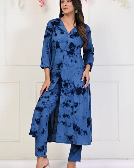 Front Slit Collar Neck Kurti