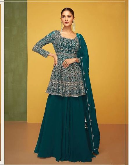 Heavy Embroidery Short Anarkali with Skirt