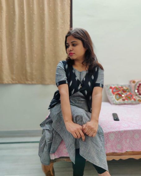 Ikkat Jacket with Ash Kurti