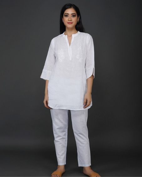 Long Neck Slit Short Kurti