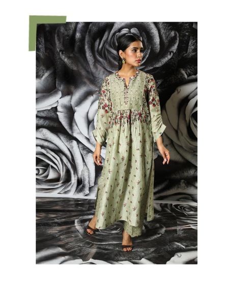 Long-Side Cut Kurti with Palazzo