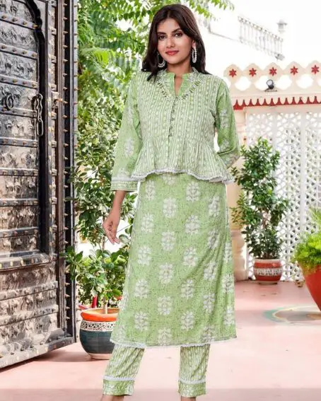Peplum Short Jacket with Mirror Work