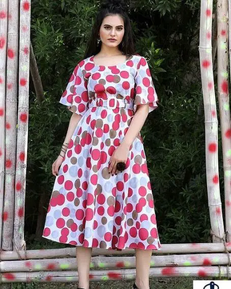 Polka Dot Loose Short Sleeve Kurti