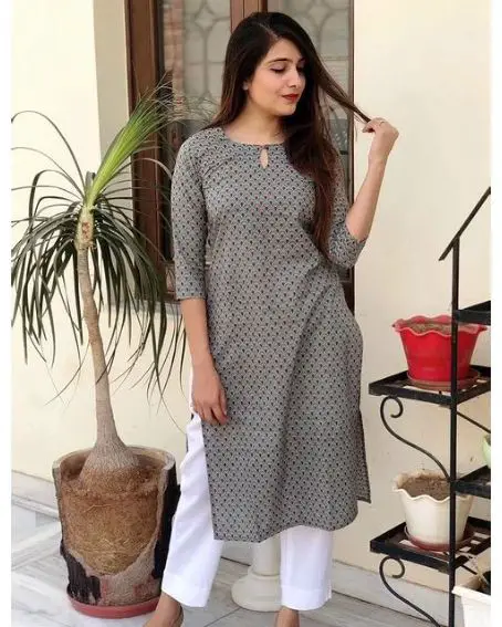 Rayon Small Keyhole 3/4th Sleeve Kurti
