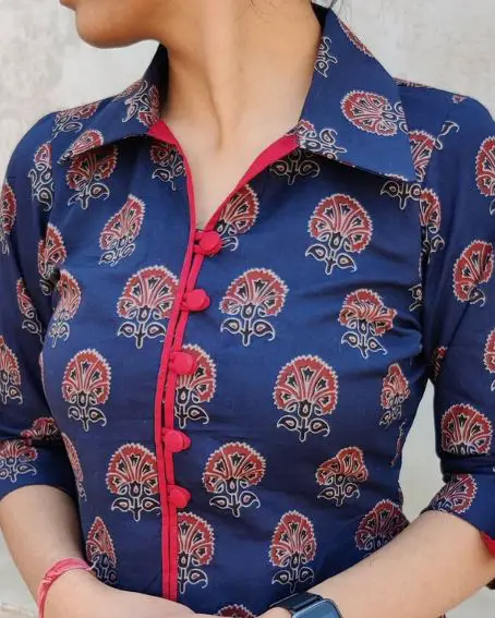 Shirt Collar Neck Design for Kurti