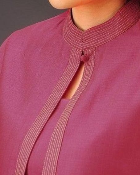 Stunning Collar Neck Design with Slit Open