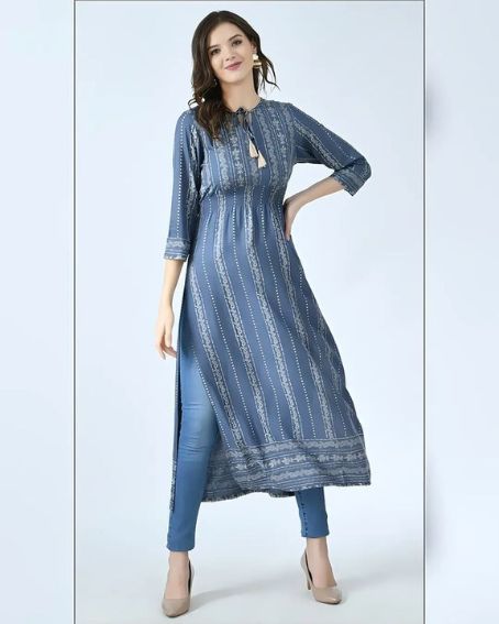 Stunning Kurti with Jeans Bottom