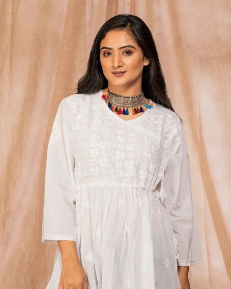 Three-Quarter Sleeve U-Cut Kurti
