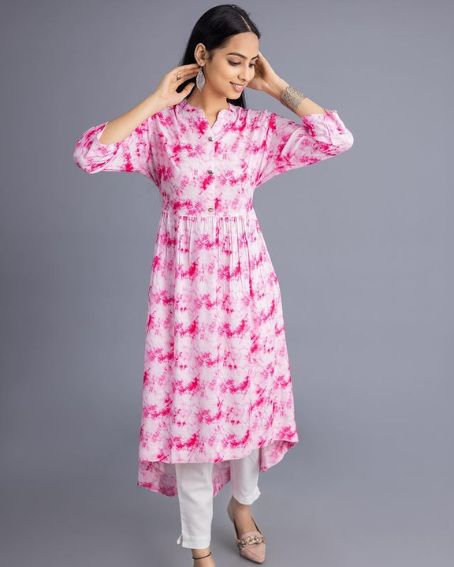 Up and Down Long Kurti with Narrow Pant Design