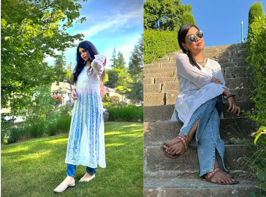 How to style white chikan kurti? 10 Styles to Try on! - FashLina