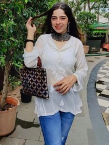 Transparent Sleeve Collar Style Neck Kurti