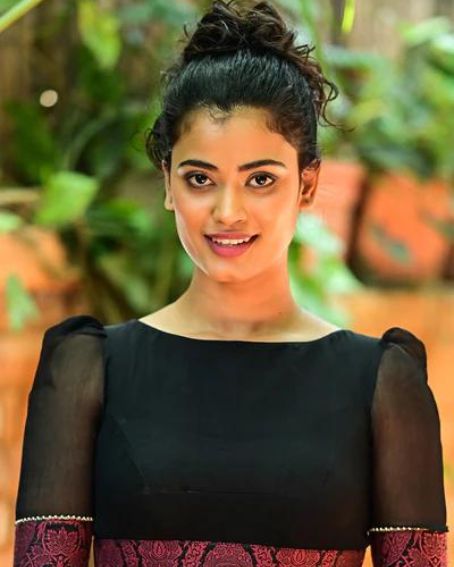 Black pure chiffon boatneck blouse with brocade border