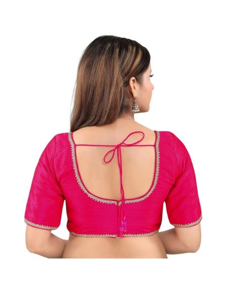 Dark Pink Color Back Open Designer Blouse
