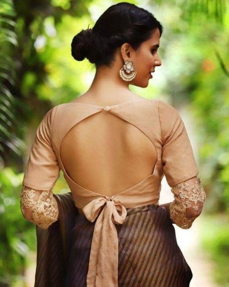 Gold Color Sleeveless Blouse with Knot Style