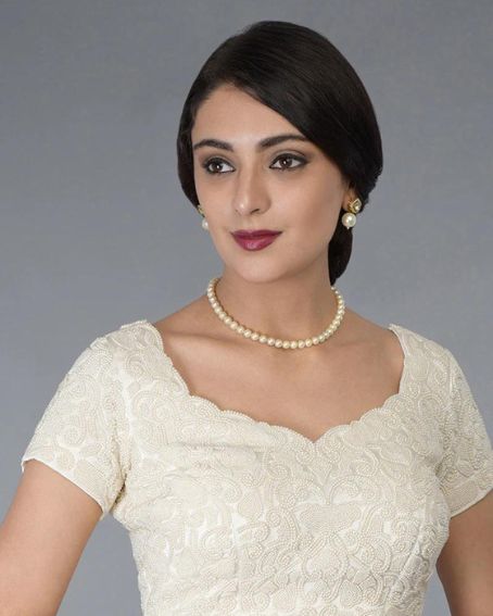 Ivory Pearl Beaded Short Hand Embroidered Blouse