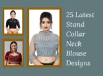 Latest Stand Collar Neck Blouse Designs