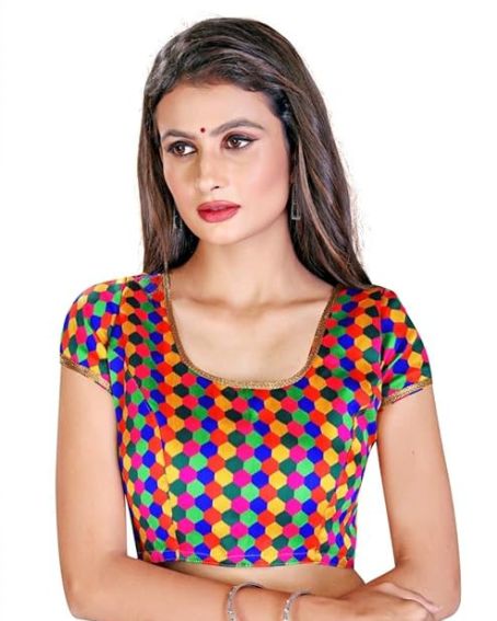 Multi Color Short Hand Blouse Design