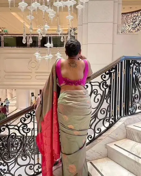 Pink Color Sleeveless Back Open Designer Blouse