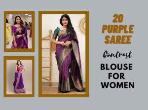 Purple Saree Contrast Blouse For Women