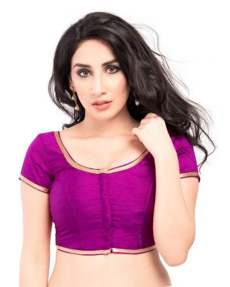 Simple Purple Color Short Hands Blouse