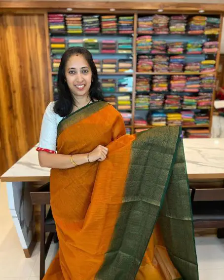 South Cotton Blouse with Woven Border