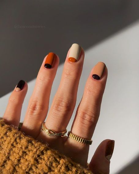 Autumn Nail Halfmoon Short Nails for Fall by Jasmin