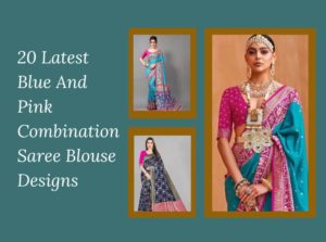 Blue And Pink Combination Saree Blouse Designs