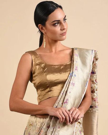 Bronze Banarasi Tissue Blouse