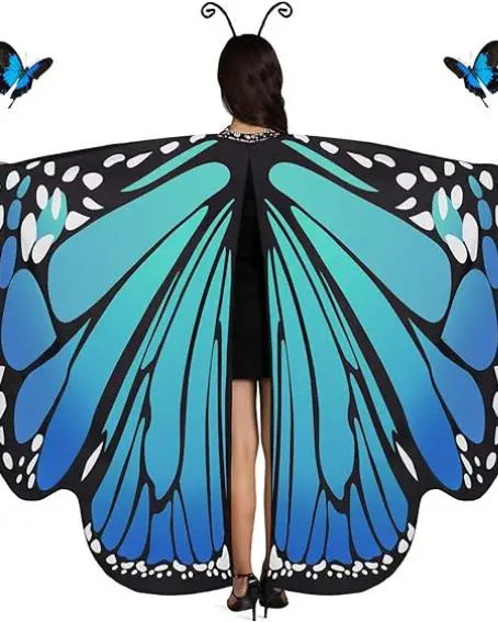 Butterfly Wings for Women Butterfly Shawl Fairy Ladies Cape Nymph Pixie Halloween Costume