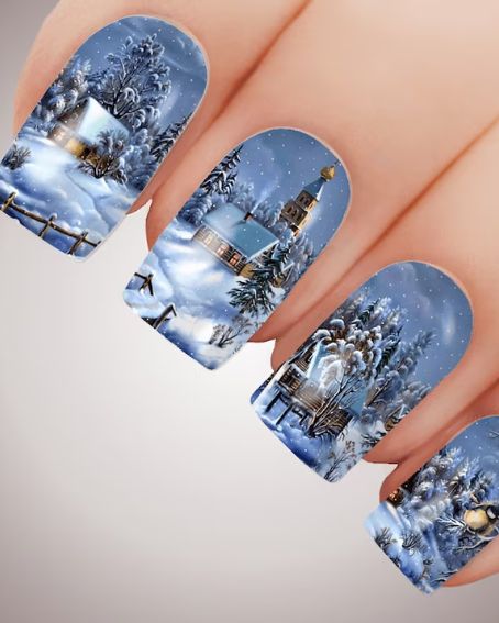 Christmas Town Nails