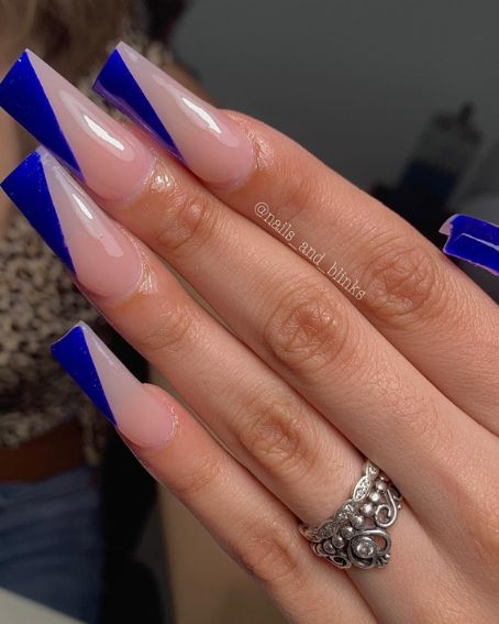 Classic Nude and Royal Blue
