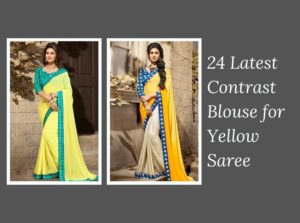 24 Stunning Contrast Blouse Designs for a Yellow Saree