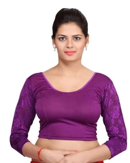 Cotton and Lycra Plain Stretchable Synthetic Lycra Blouse