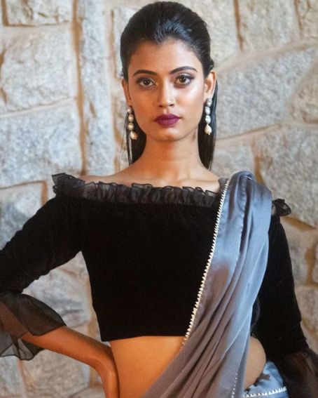 Designer Black Velvet Off Shoulder Blouse with Net Frill for Women