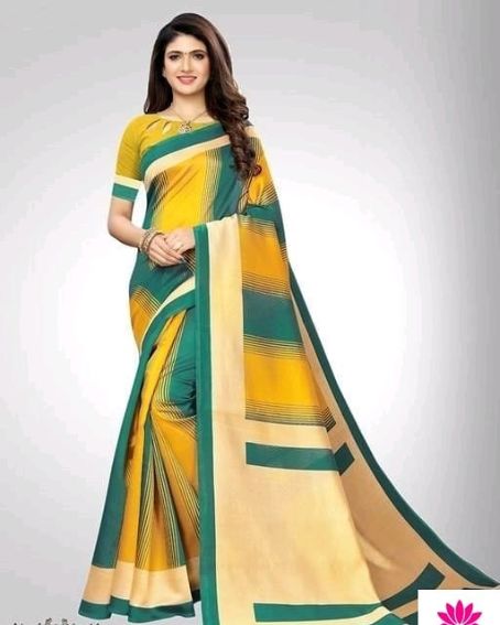 Dual Color Poly Silk Saree with Blouse