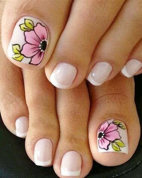 Flower Toe Nail Design