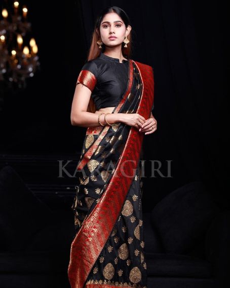 Grease Black Banarasi Saree