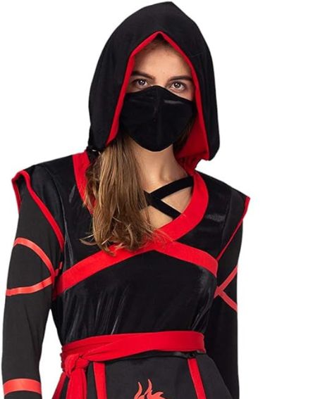 Halloween Ninja Warrior Costume for Women with Ninja Mask