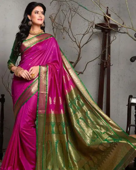 Kanchipuram Saree in Fuchsia