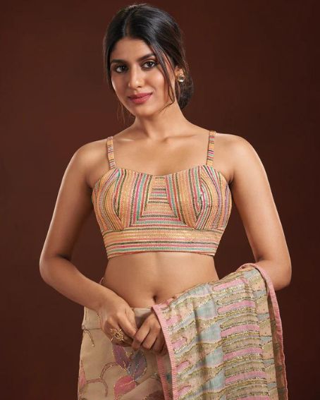 Multicolor Striped Bustier Blouse