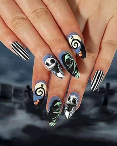 Nightmare Before Christmas Logo Nails