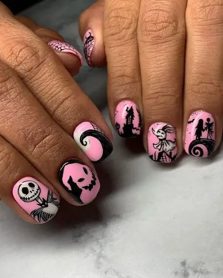 Nightmare Before Christmas Nail Art