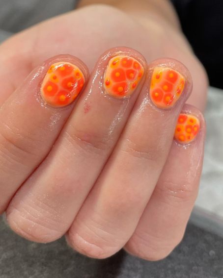 Orange Galaxy Nails