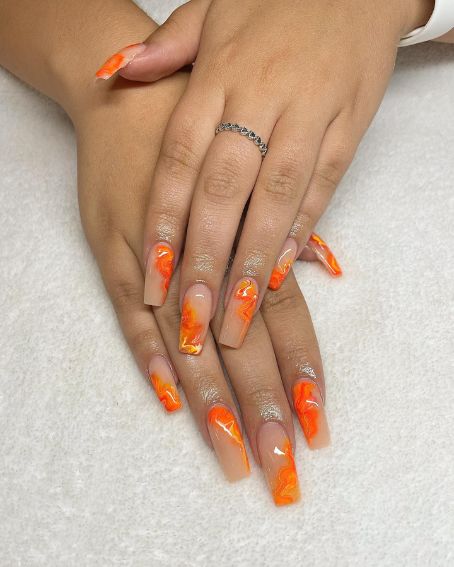 Orange Blossom Nails