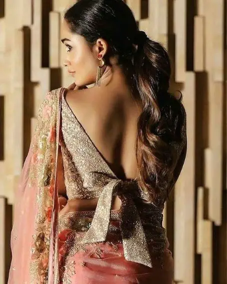 Party Wear Cream Color Bow Blouse Design