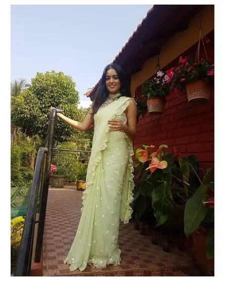 Pastel Green Color Plain Saree with White Embroidery Designer Blouse