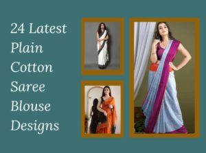 Plain Cotton Saree Blouse Designs